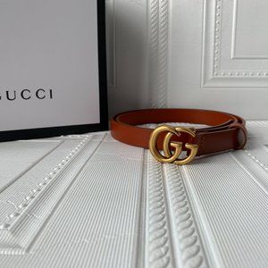 Cheap and affordable leather belt with double G bu